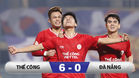 Kết quả Thể Công Viettel 6-0 SHB Đà Nẵng: HLV Popov ra mắt ấn tượng
